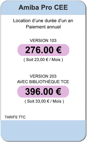 Amiba Pro / Tarif location Pro CEE