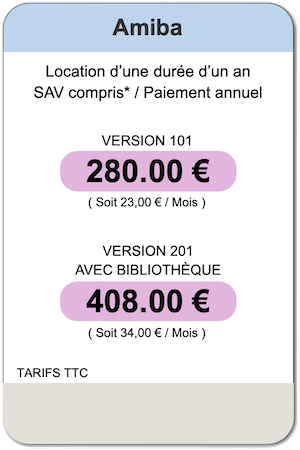 Amiba / Tarif location