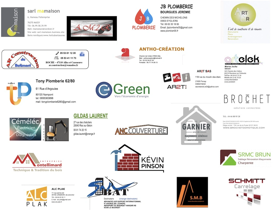 Quelques clients bâtiment et BTP Amiba - Logos des entreprises